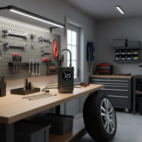 Compresor Inflador Portátil 150 PSI Batería Auto/Moto/Bici Negro