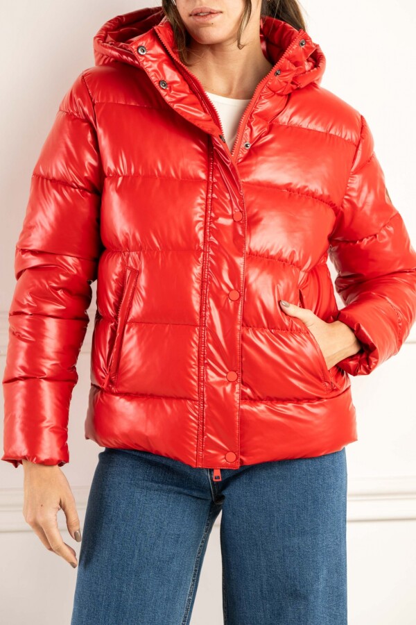 Campera Engomada Water Repellent Rojo