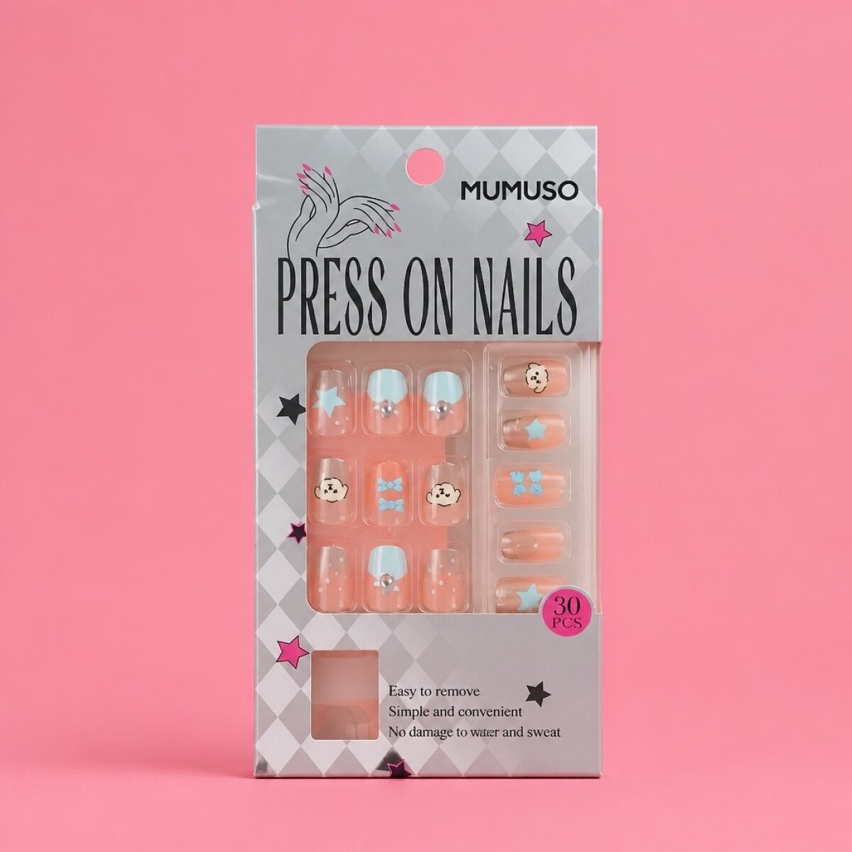 UÑAS POSTIZAS PRESS ON COLECCIÓN MOONLIGHT (PERRITO ADORABLE) 