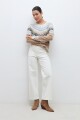 Sweater con guarda jacquard tostado