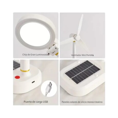 Lámpara de Escritorio y Ventilador GD-31 BLANCO