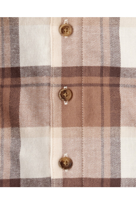 Camisa de franela con forro micropolar, diseño a cuadros Sin color