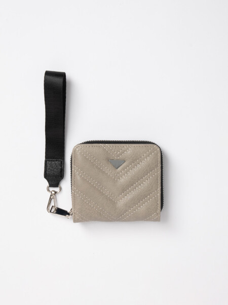 Billetera capitoneada diagonal Taupe
