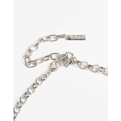 Collares Cortos Metal Plateado Rodio