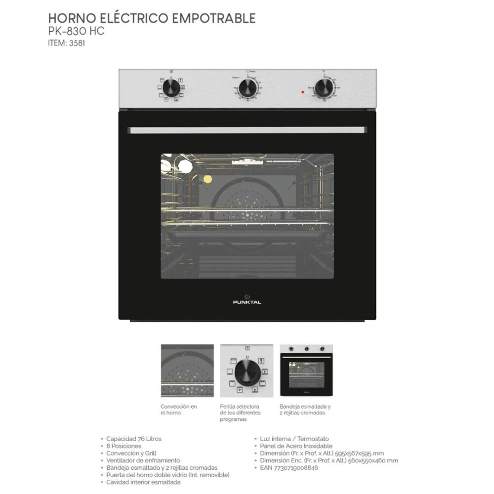 Horno eléctrico empotrable - Punktal Horno eléctrico empotrable - Punktal