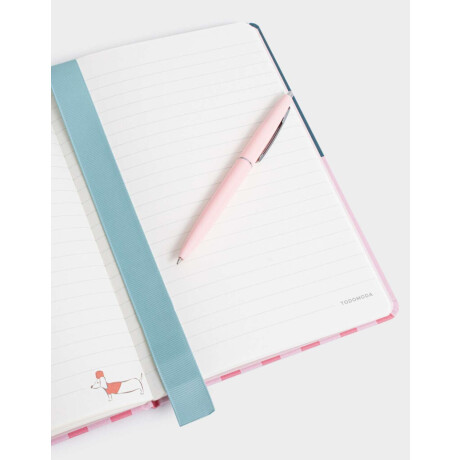 Set De Librería Con Cuaderno A5 De Pu Con Elástico Con Lapicera Combinacion Multicolor