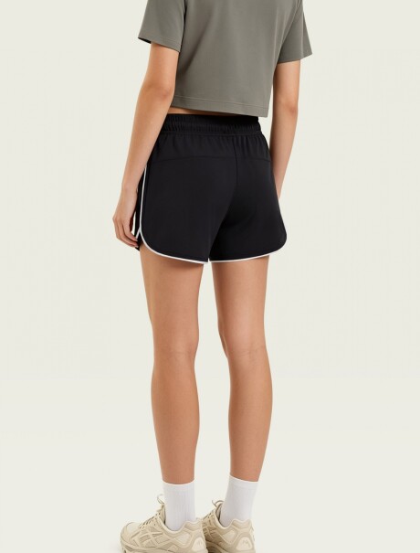 SHORT DEPORTIVO CON CINTURA ELÁSTICA NEGRO