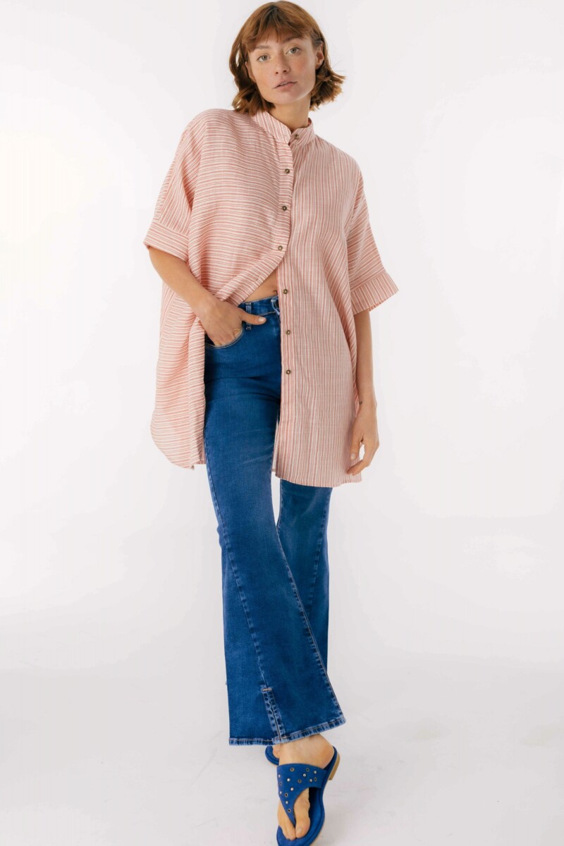 Camisa Azorella - Rayas Rojo 