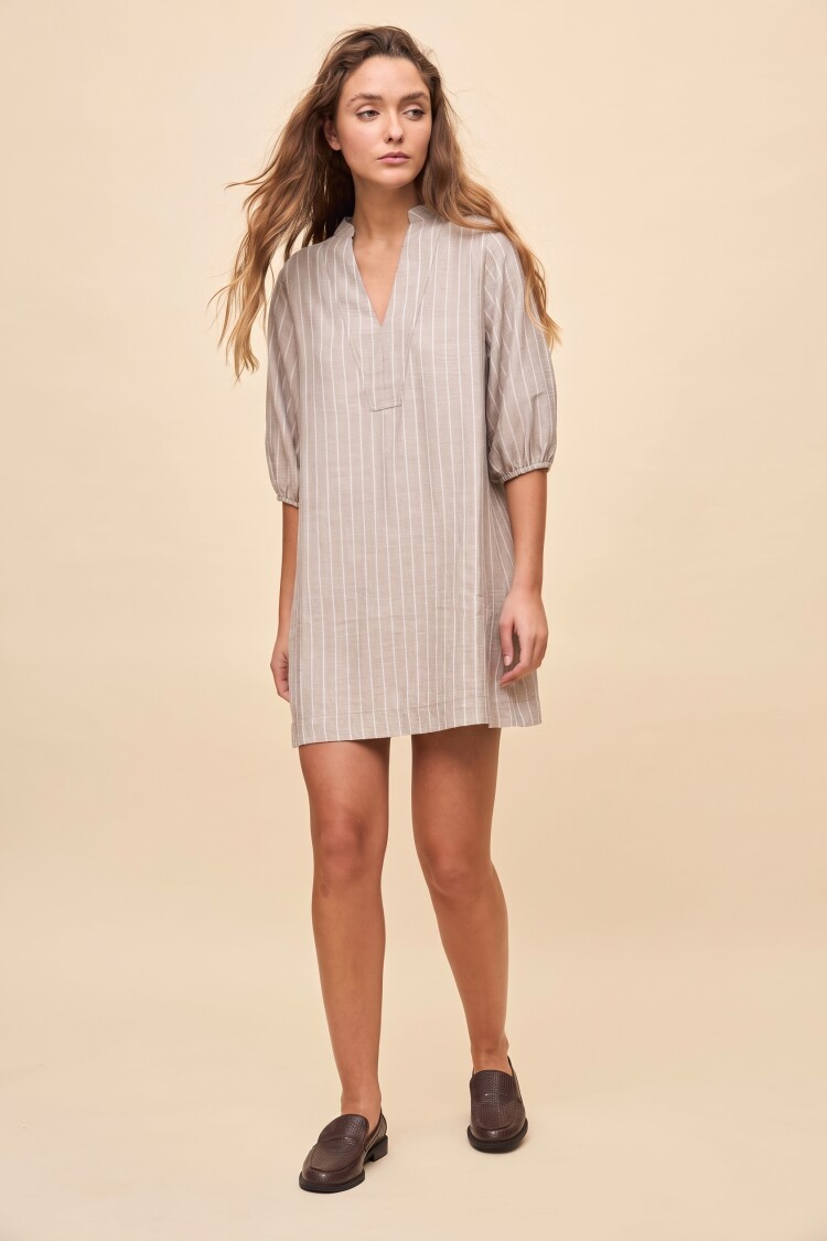 VESTIDO TALA STRIPED Beige Claro