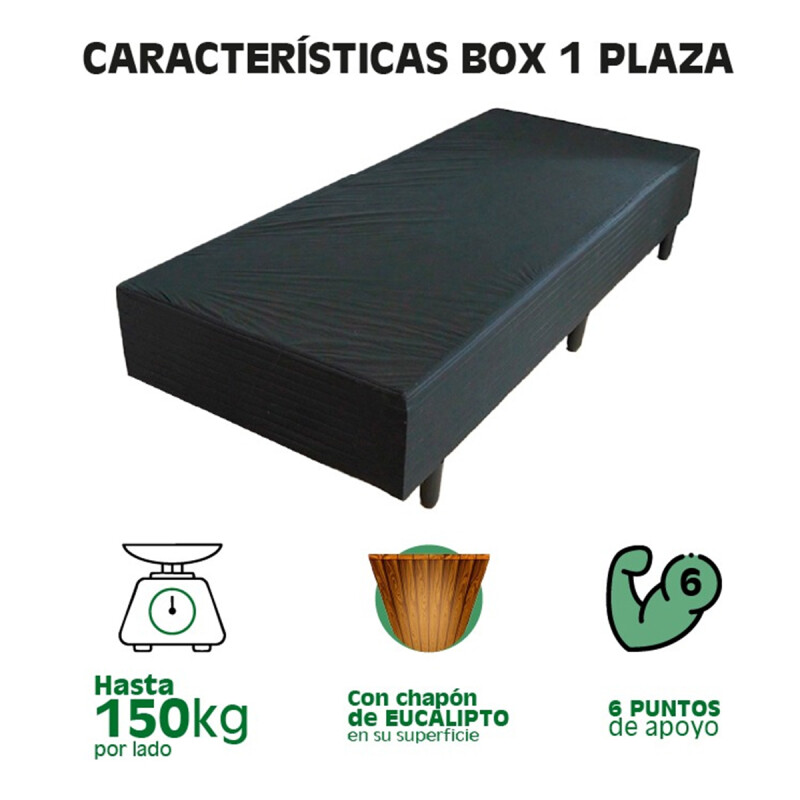 Sommier Somier Colchón 1 Plaza Espuma 20cm 150kg Reversible Color Negro Sommier Somier Colchón 1 Plaza Espuma 20cm 150kg Reversible Color Negro