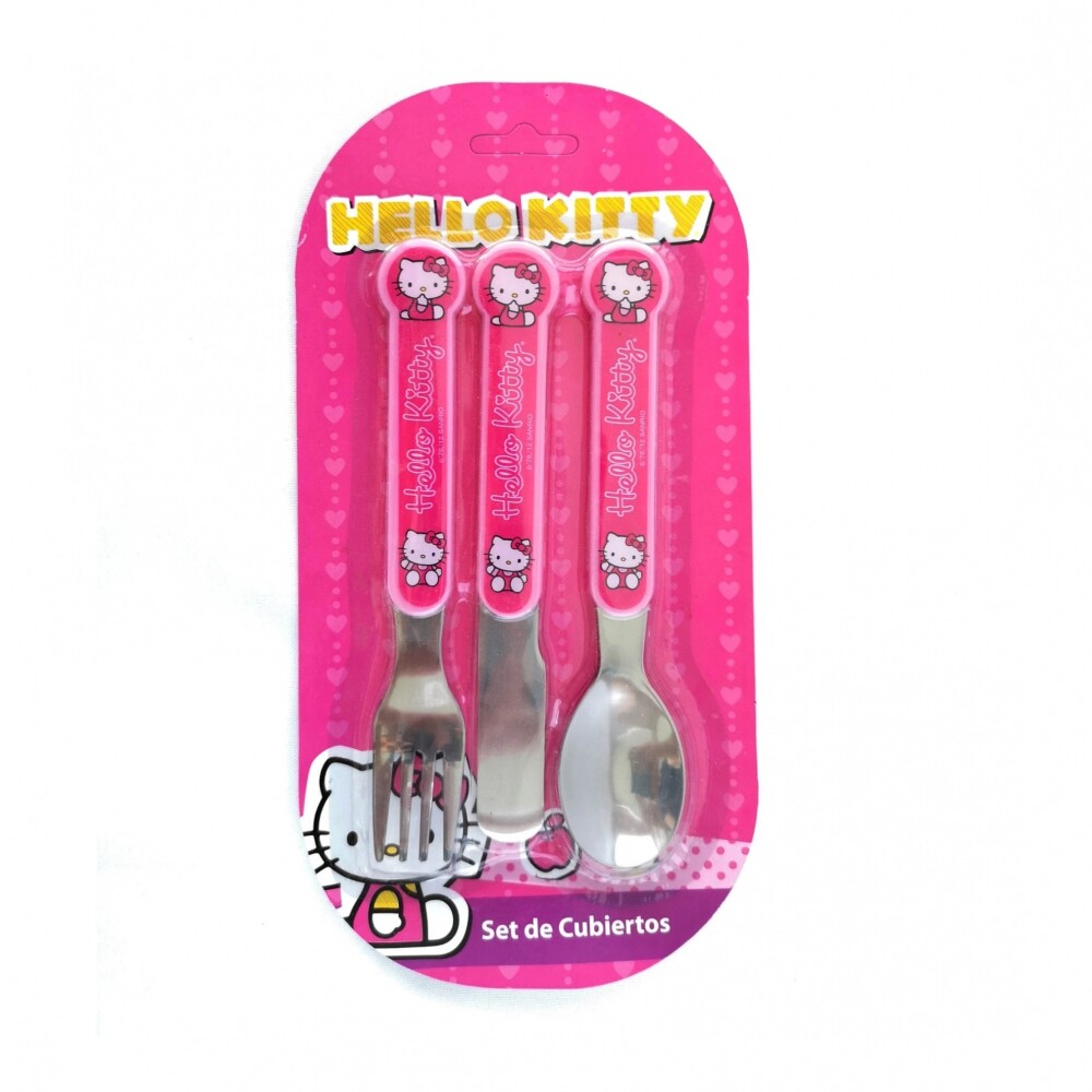Set de Cubiertos para Bebé Hello Kitty x3 BAZAR CUBIERTOS BB SET X 3 KITTY PROM