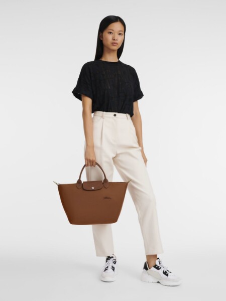 Le Pliage Green M Handbag Marrón