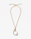 Collares Largos Metal Collar Largo Cordón Chapones - Plateado Rodio