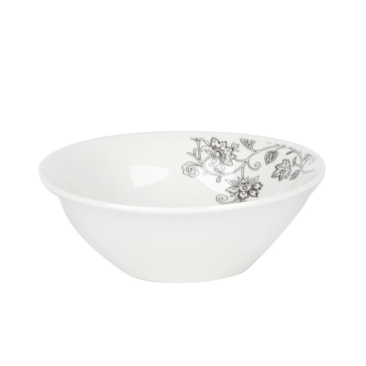 BOWL PORCELANA D13CM HOJAS GRISES 