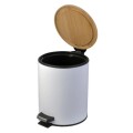 PAPELERA CON TAPA DE BAMBU - 5 LT BLANCA PAPELERA CON TAPA DE BAMBU - 5 LT BLANCA