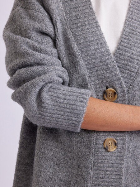 Cardigan de punto Gris Melange