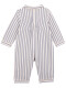 Pijama De Rayas Con Contraste Blanco Roto