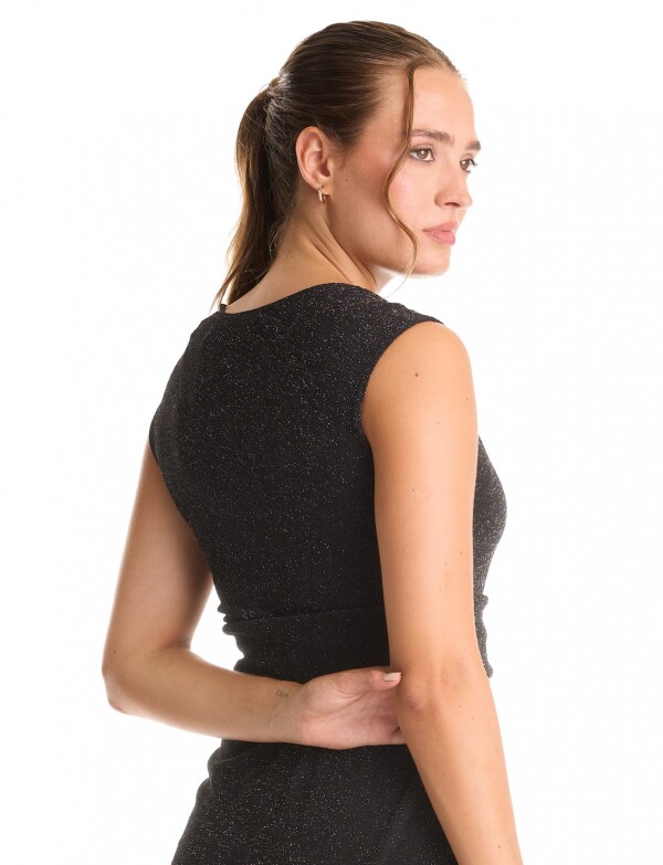 Vestido Drapeado & Lurex NEGRO