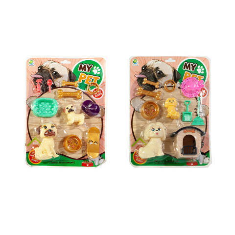 Perro y Cachorro En Blister con Accesorios 20*5*30cm Perro Y Cachorro En Blister Con Accesorios 20*5*30cm