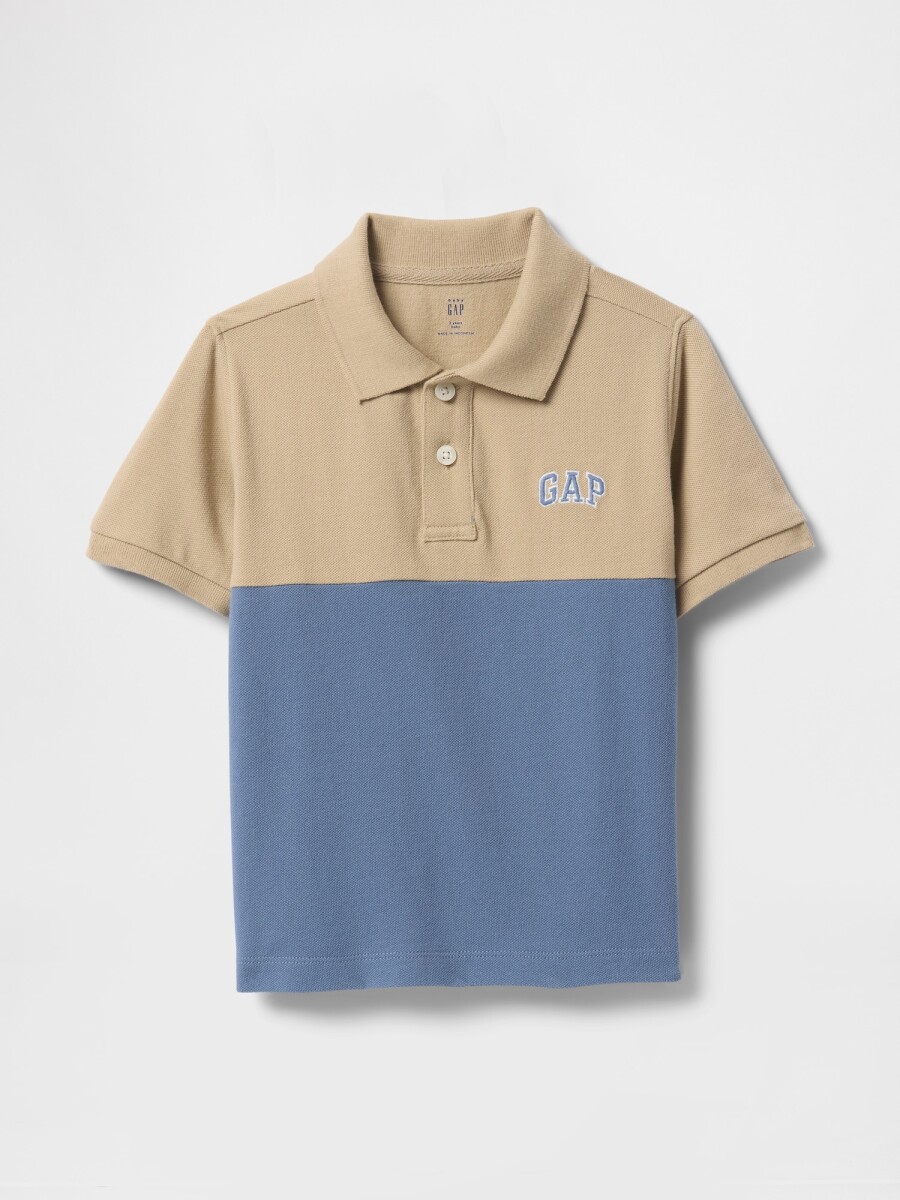 Remera Polo Pique Logo Gap Toddler Niño - Khaki 