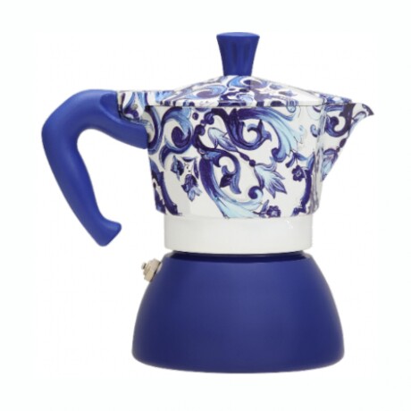 BIALETTI INDUCTION DG 4 POCILLOS Cafetera Italiana BIALETTI Moka Induction Edición Dolce Gabbana Capacidad 4 Pocillos - Blue