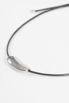 Collar cordón dije curvo plateado