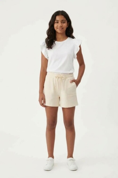 Short en terry con bolsillos CRUDO