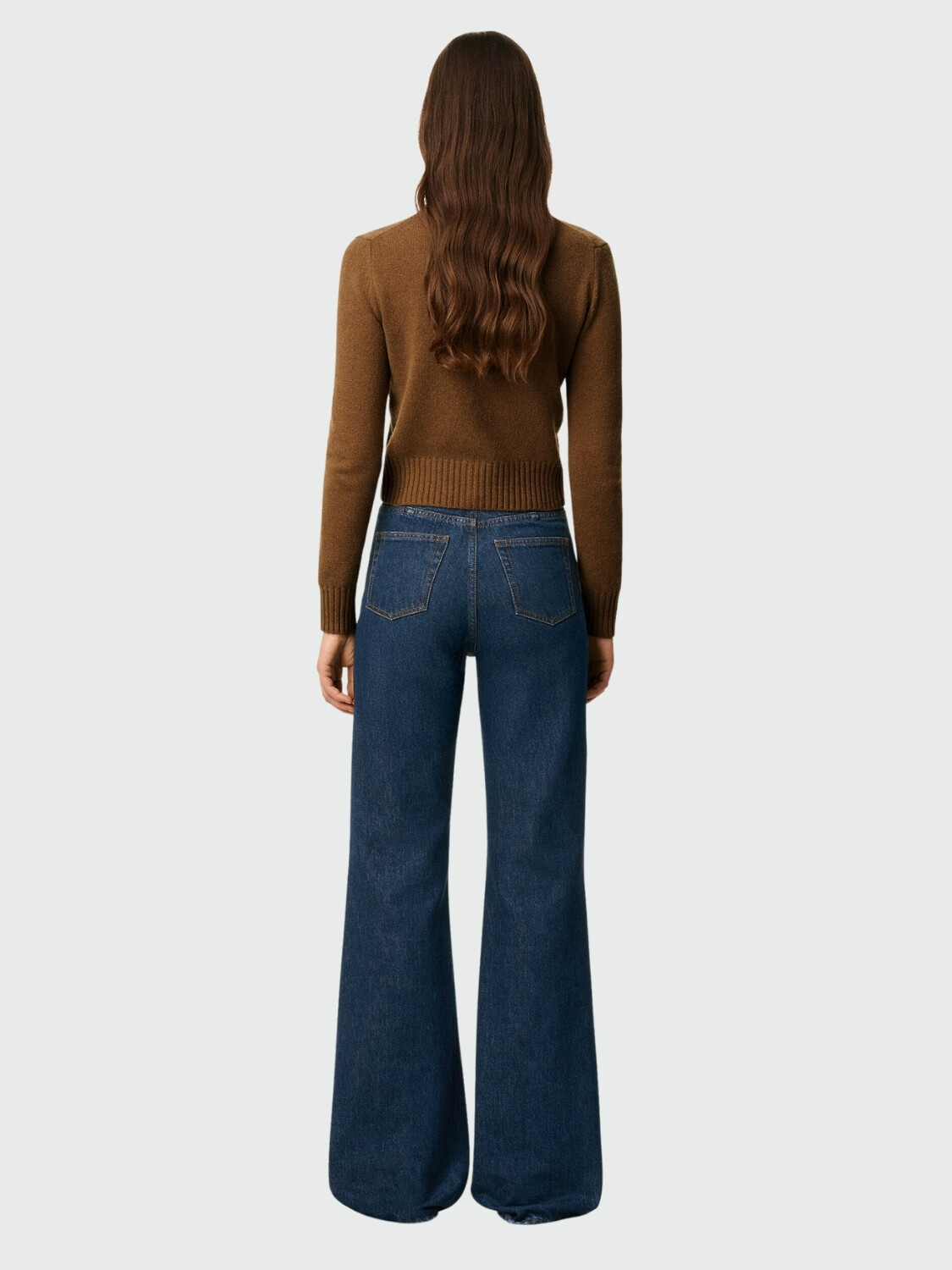 AMI PARIS - Vaquero corte Acampanado Algodón Navy