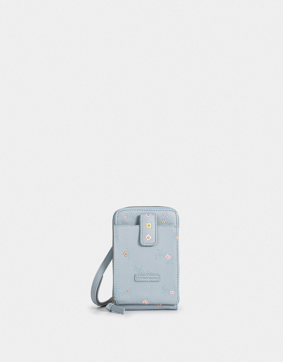 Porta Celular De Cuerina Con Florcitas 