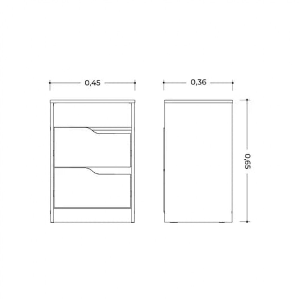 Mesa de Luz 2 Cajones - Sole Marrón