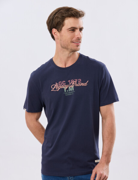 REMERA ESTAMPADA DE ALGODÓN Azul