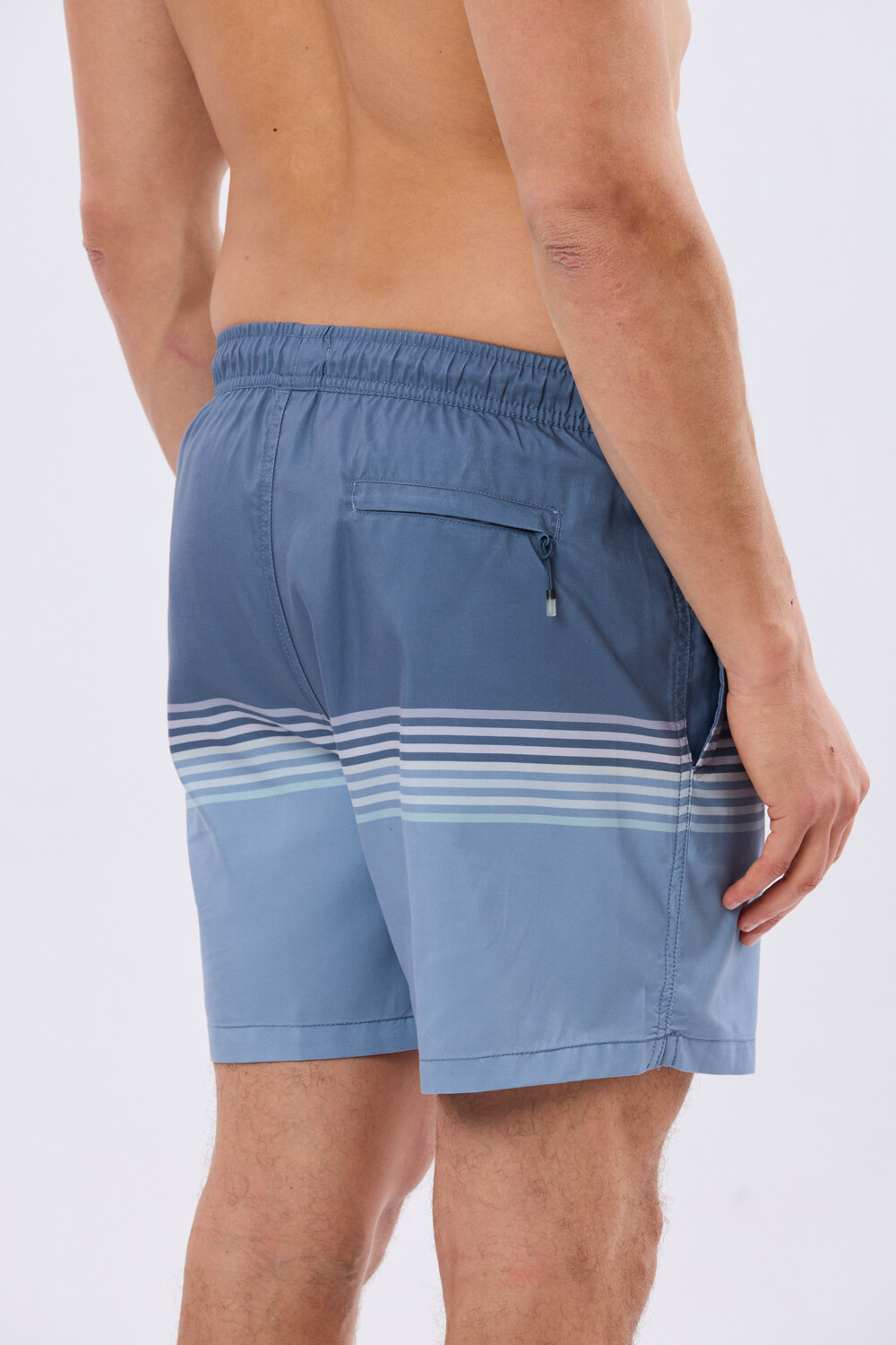 SHORT DE BAÑO RAYADO Azul