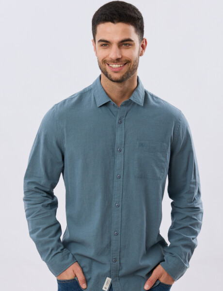 CAMISA LISA DE LINO Piedra