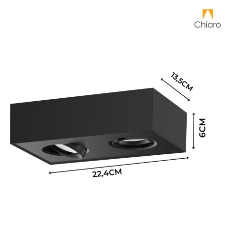Aplique spot led rectangular chato 16w móvil Dimerizable 2700K NEGRO