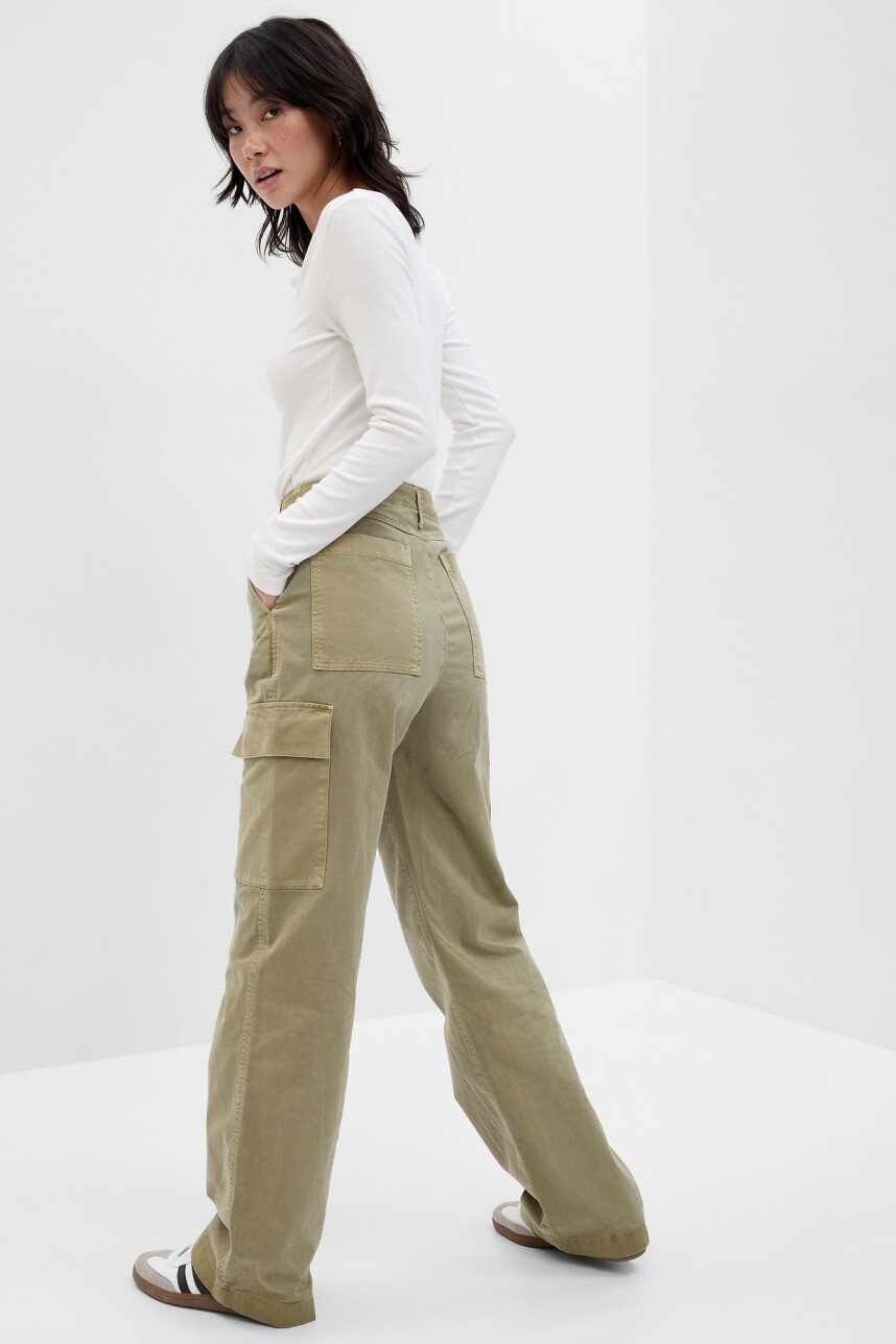 Pantalòn Cargo Khaki Loose Mujer Desert Cactus