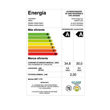 Aire Acondicionado Smartlife SL-ACFC2518INV 18000 BTU Inverter