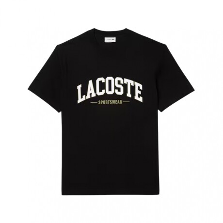 REMERA LACOSTE CUELLO REDONDO C/ESTAMPA BLACK