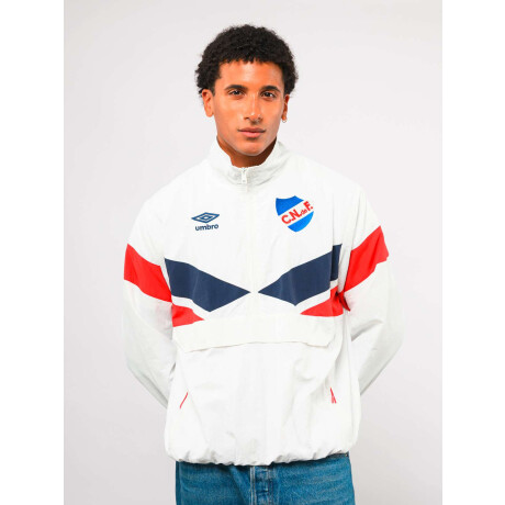 Campera Buzo Medio Cierre Frostbite de Hombre Blanco
