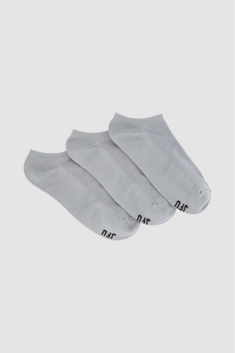 Nuevo pack x 3 deportiva colores lisos - Gris melange 