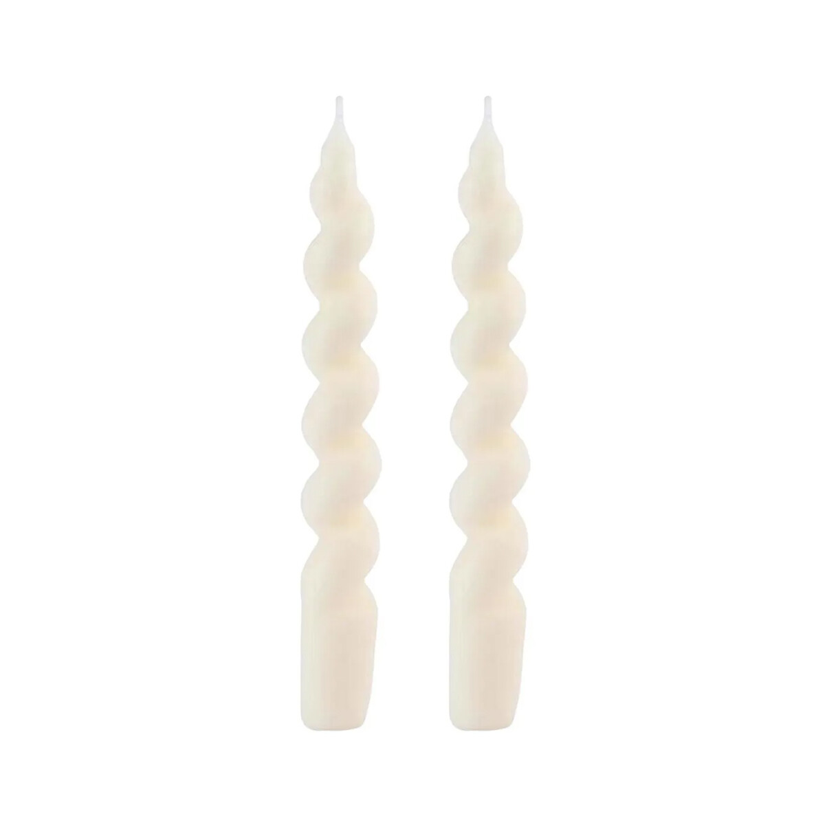 Set De 2 Velas Torneadas Largas - Blanca 