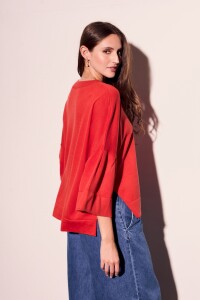 Sweater Manga Volados Rojo