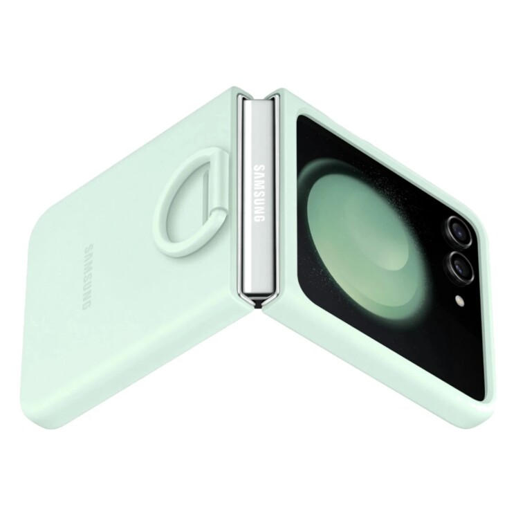 Funda Samsung Silicone Case con Anillo para Galaxy Z Flip5 Ocean Green