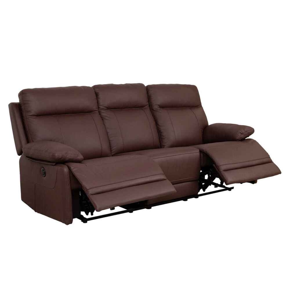RECLINABLE 3 CUERPOS CUERO MARRON HOSHI MERLOT