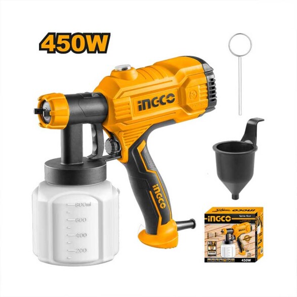 Pistola con set de pintura 450W - Ingco ING0384