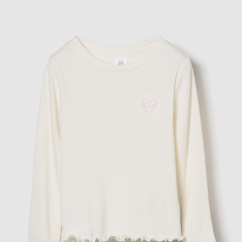 V-JPN LS LOGO RIB TEE IVORY FROST