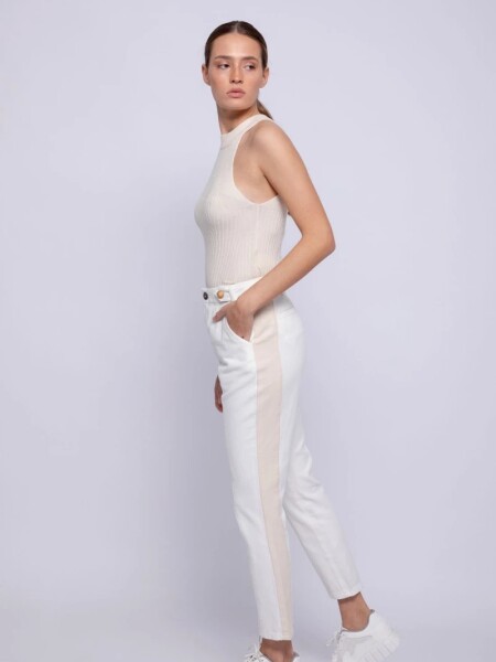 PANTALON D.CASSIN KEENA FRANJA COSTADO BLANCO