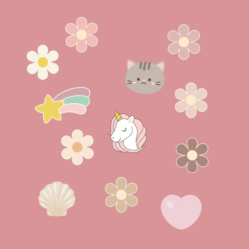 BW-PINS Set De Pins Para Canasto Flores