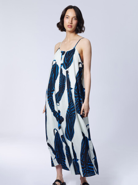 Vestido algodón estampa Cebras Negro