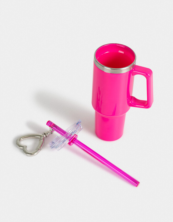 Llavero Lúdico Llavero Y Charm De Mini Vaso - Fucsia Medio