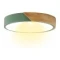 Luminaria Plafon Led Diám 30cm Metal Y Madera Luz cálida Verde